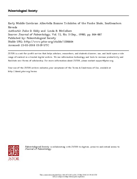 (PDF) Early Middle Cambrian Albertella Biozone ... - ResearchGate