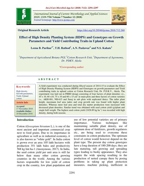 (PDF) Effect of High Density Planting System (HDPS) and …