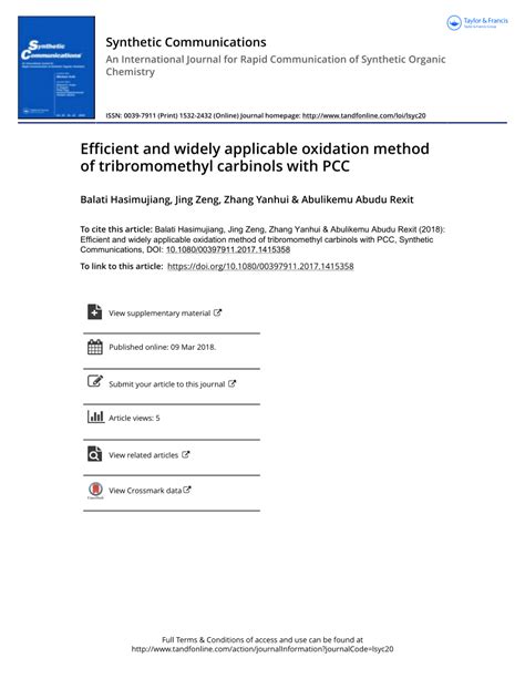 (PDF) Efficient and widely applicable oxidation method of ...