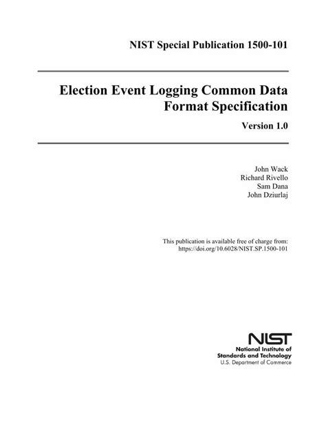 (PDF) Election Event Logging Common Data Format Specification DOKUMEN