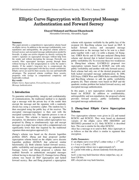 (PDF) Elliptic Curve Signcryption with Encrypted …