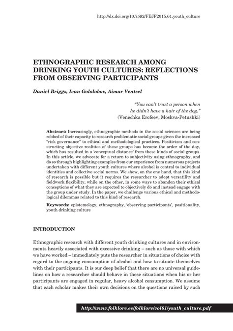 (PDF) Ethnographic Research