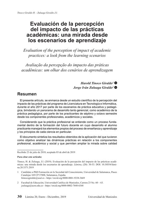 (PDF) Evaluación de la percepción del impacto de las prácticas ...