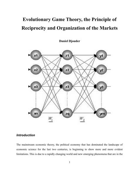 (PDF) Evolutionary Game Theory, the Principle of Reciprocity and