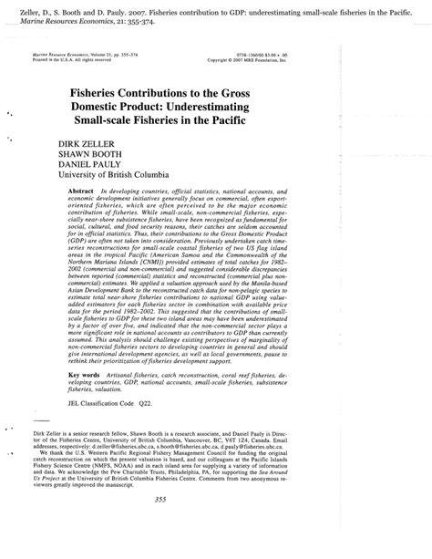 (PDF) Fisheries Contributions to the Gross Domestic … - raincitystudios.com