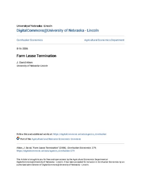 (PDF) Farm Lease Termination J David Aiken