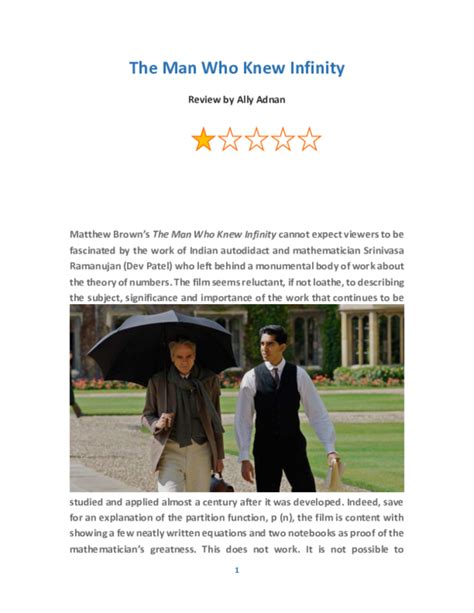 (PDF) Film Review: The Man Who Knew Infinity - Academia.edu