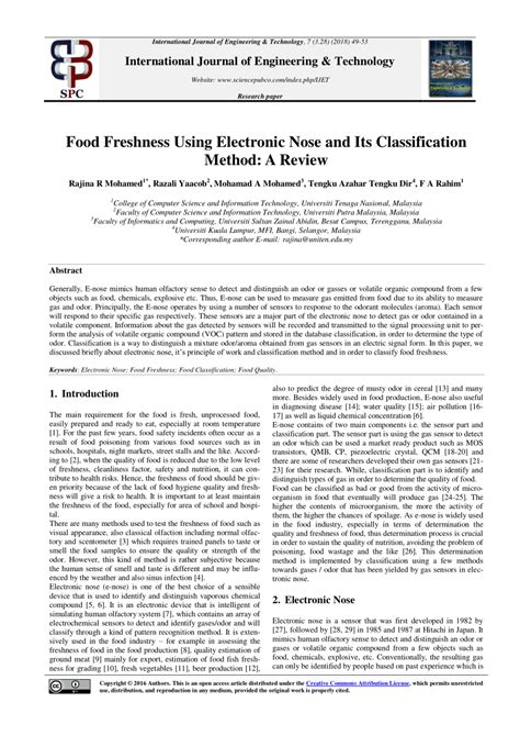 (PDF) Food Freshness Using Electronic Nose and Its …