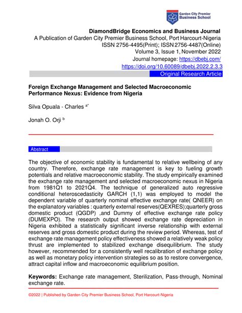 (PDF) Foreign Exchange Management and Economic Growth …