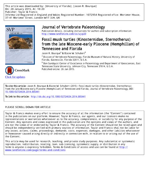 (PDF) Fossil Musk Turtles (Kinosternidae, Sternotherus