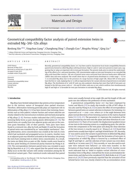 (PDF) Geometrical compatibility factor analysis of paired …