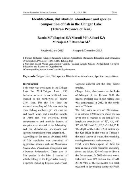 (PDF) Identification, Distribution and Abundance of … - raincitystudios.com