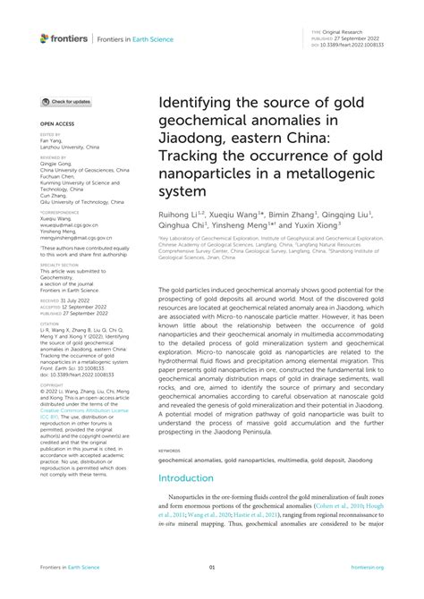 (PDF) IDENTIFYING GEOCHEMICAL ANOMALIES - ResearchGate