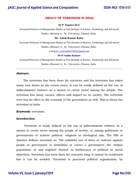 (PDF) IMPACT OF TERRORISM IN INDIA - ResearchGate