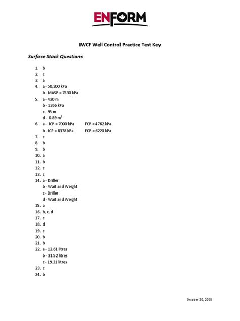 (PDF) IWCF Well Control Principle and Practices Full Length Mock Test 1