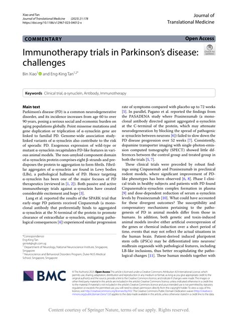 (PDF) Immunotherapy for Parkinson’s disease - ResearchGate