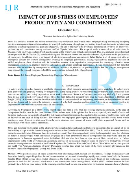 (PDF) Impact of Job Stress on Employees