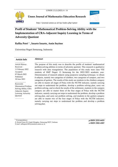(PDF) Implementing CRA With Secondary Students With Learning