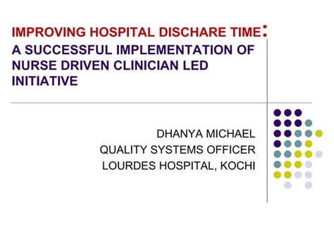 (PDF) Improving Hospital Discharge Time: A successful