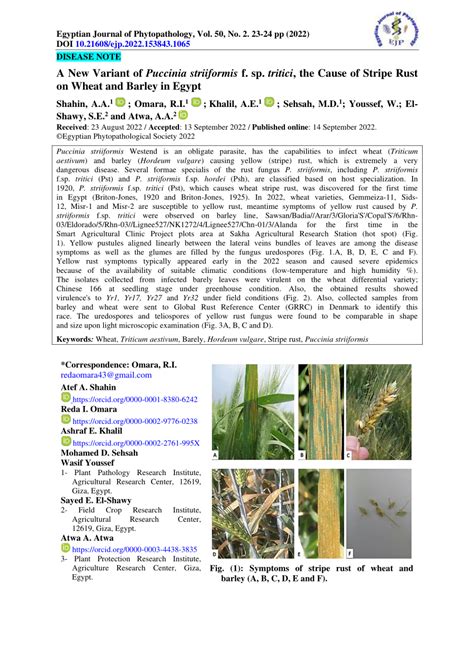 (PDF) Incursion of a new aggressive Puccinia striiformis f.sp.