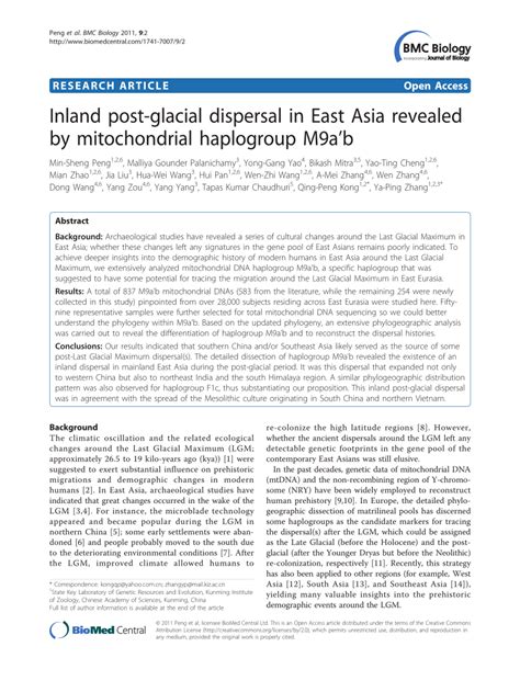 (PDF) Inland post-glacial dispersal in East Asia revealed by ...