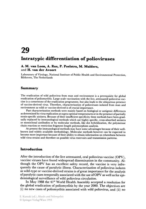 (PDF) Intratypic differentiation of polioviruses - ResearchGate