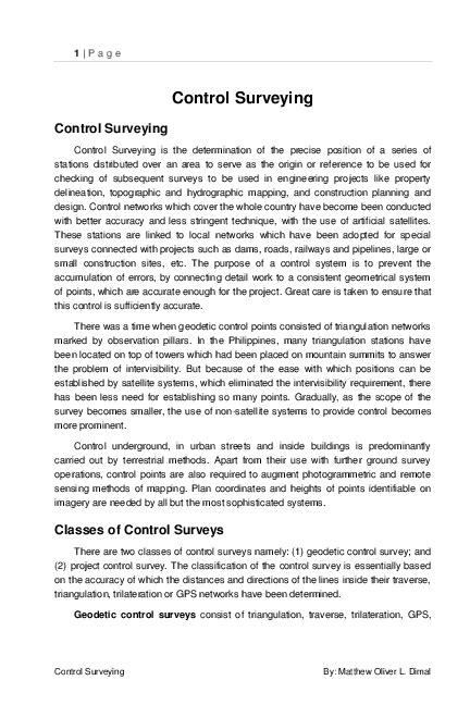 (PDF) Introduction to Control Surveying