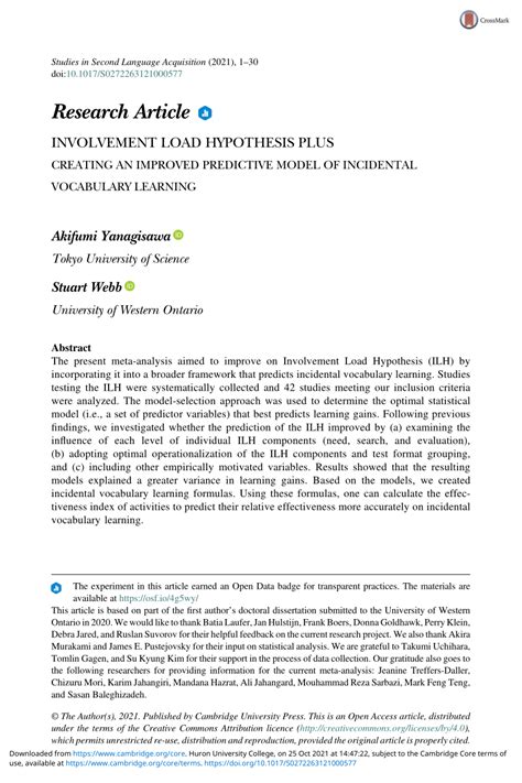 (PDF) Involvement Load Hypothesis Plus: Creating an improved predicti…