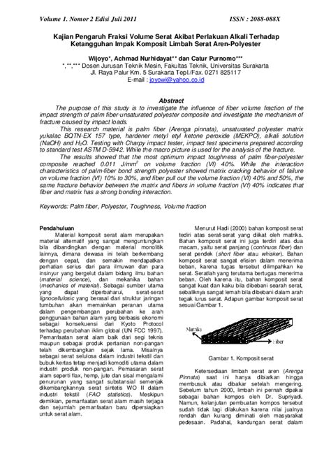 (PDF) Kajian Pengaruh Fraksi Volume Serat Akibat Perlakuan …