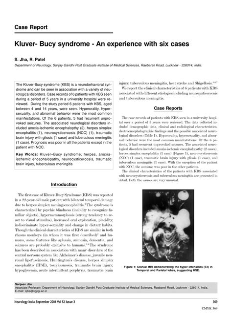 (PDF) Klüver-Bucy syndrome – An experience with six …