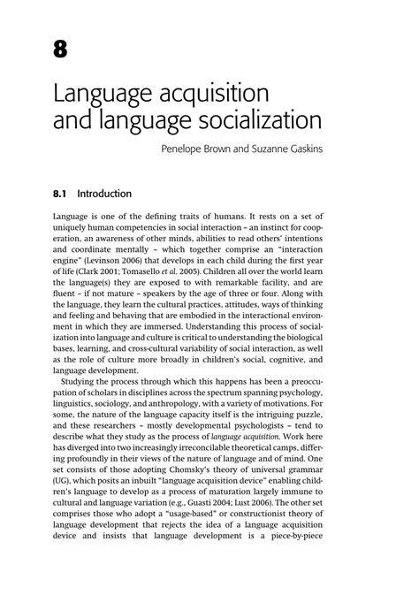 (PDF) Language acquisition and language socialization