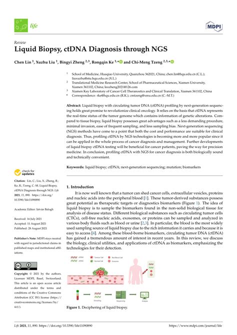 (PDF) Liquid biopsy, ctDNA diagnosis through NGS