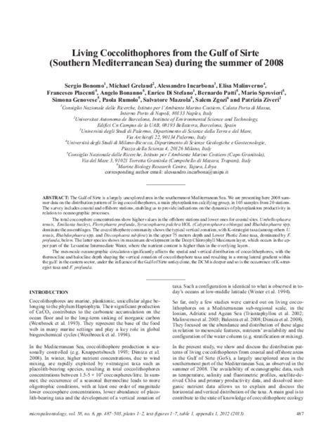 (PDF) Living Coccolithophores from the Gulf of Sirte …