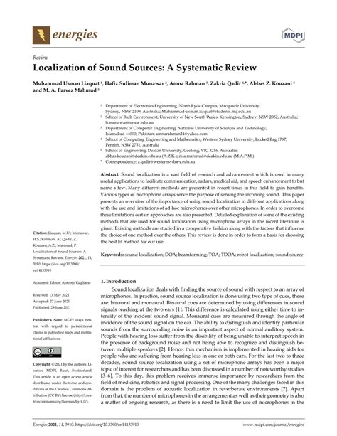 (PDF) Localization of Sound Sources: A Systematic Review