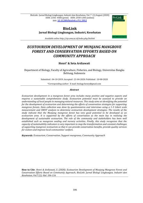 (PDF) Mangrove Conservation: An Ecotourism Approach - raincitystudios.com