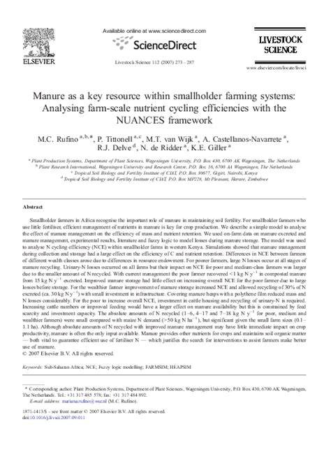 (PDF) Manure as a key resource within smallholder farming systems ... - raincitystudios.com