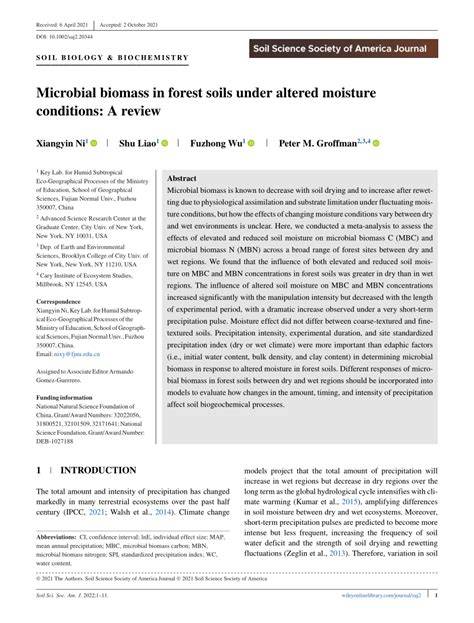 (PDF) Microbial biomass in forest soils under altered moisture ... - raincitystudios.com