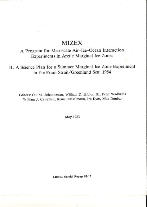 (PDF) MIZEX: A program for mesoscale air-ice-ocean interaction ...