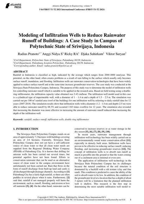 (PDF) Modeling of Infiltration Wells to Reduce … - raincitystudios.com