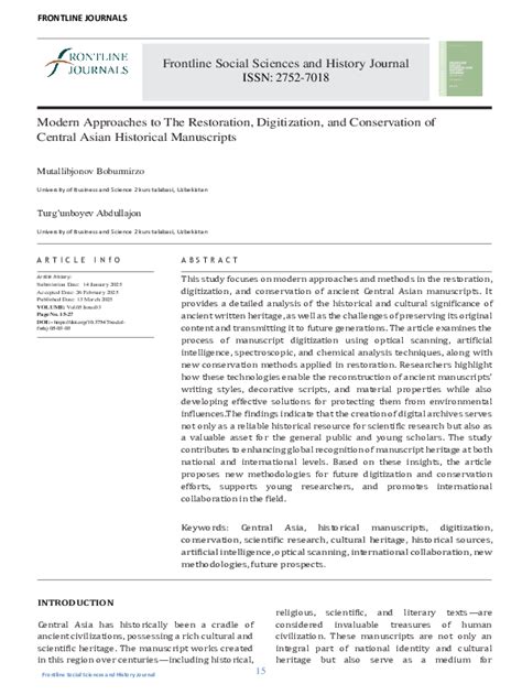 (PDF) Modern Approaches to The Restoration, Digitization, and ... - muktibox.com