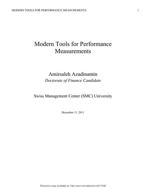 (PDF) Modern Tools for Performance Measurements - coolestguyplanet.net