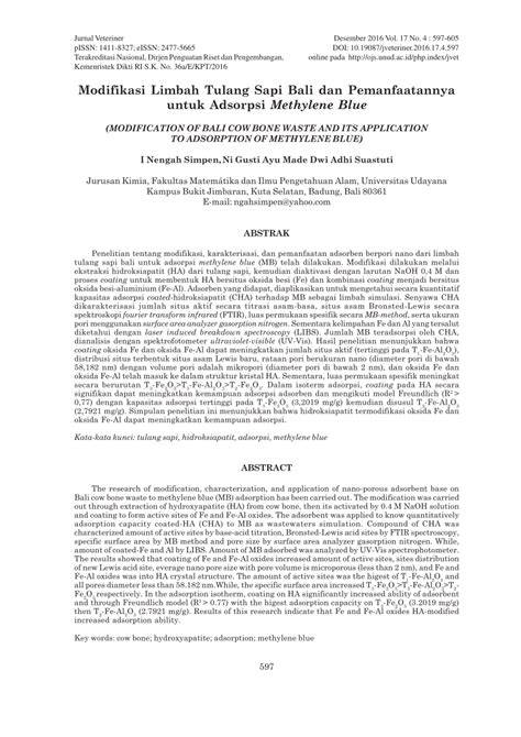 (PDF) Modifikasi Limbah Tulang Sapi Bali dan … - raincitystudios.com
