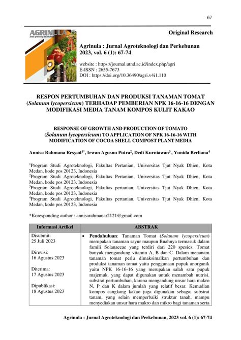 (PDF) MODIFIKASI MEDIA TANAM TOMAT … - raincitystudios.com