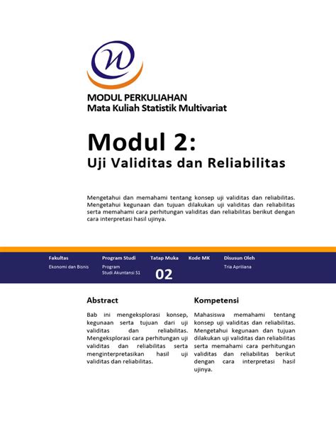 (PDF) Modul Uji Validitas dan Reliabilitas - ResearchGate - wintechmobiles.com