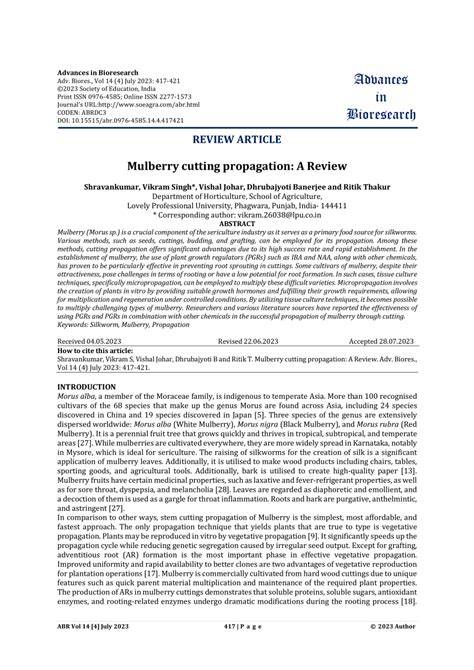 (PDF) Mulberry cutting propagation: A Review - raincitystudios.com