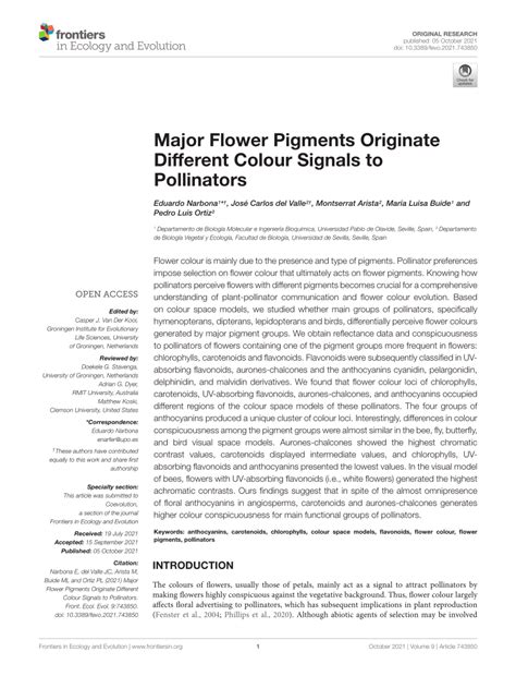 (PDF) Major Flower Pigments Originate Different Colour …