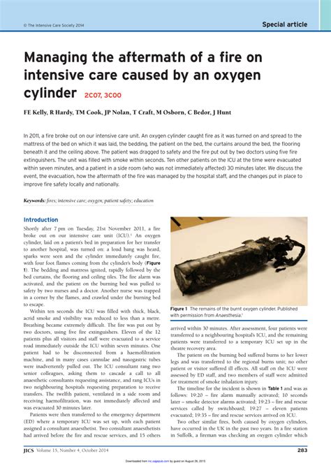 (PDF) Managing the Aftermath of a Fire on Intensive.