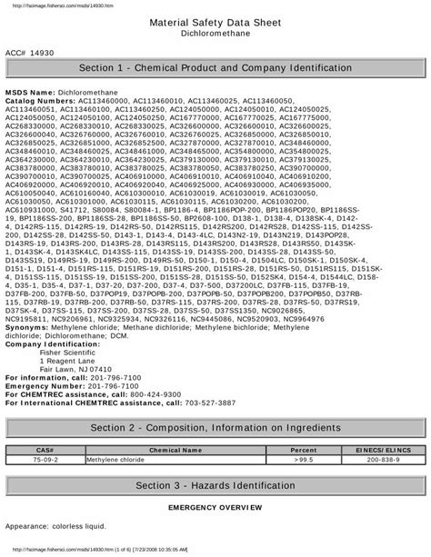 (PDF) Material Safety Data Sheet Dichloromethane feql.wsu.edufeql.wsu
