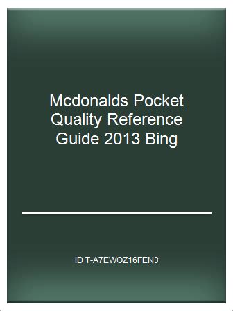 (PDF) Mcdonalds Pocket Quality Reference Guide 2014