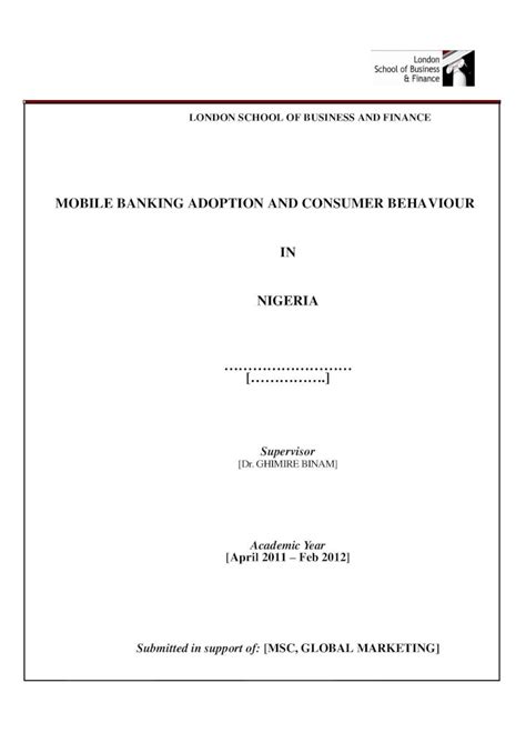 (PDF) Mobile Banking Adoption in Nigeria - ResearchGate